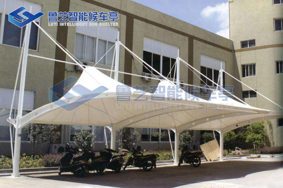 涨拉膜汽车棚建造