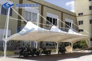 涨拉膜汽车棚建造